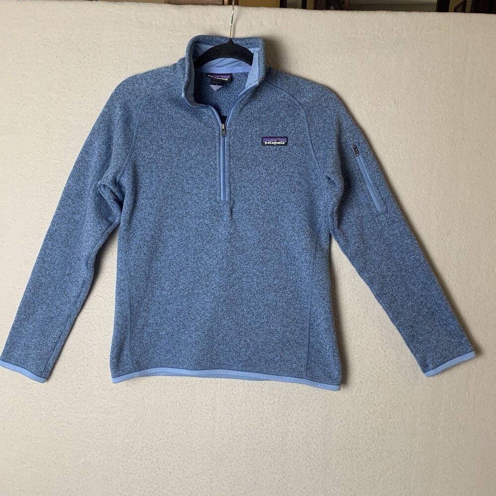 Patagonia Better Sweater Women S Blue 1/4 Zip Fleece Pullover Outdoor Preppy